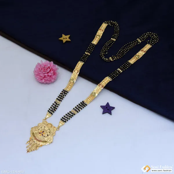 4_Line_Casual_Design_Gold_Plated_Mangalsutra_For_Women_Style_A910