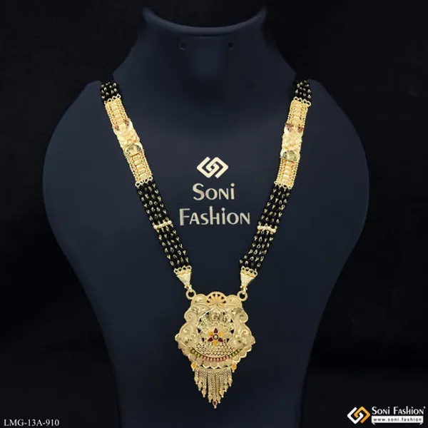 4_Line_Casual_Design_Gold_Plated_Mangalsutra_For_Women_Style_A910