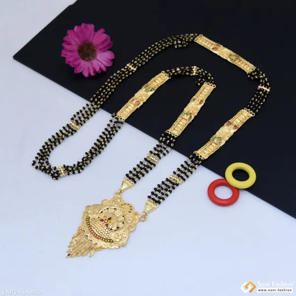 4_Line_Casual_Design_Gold_Plated_Mangalsutra_For_Women_Style_A910