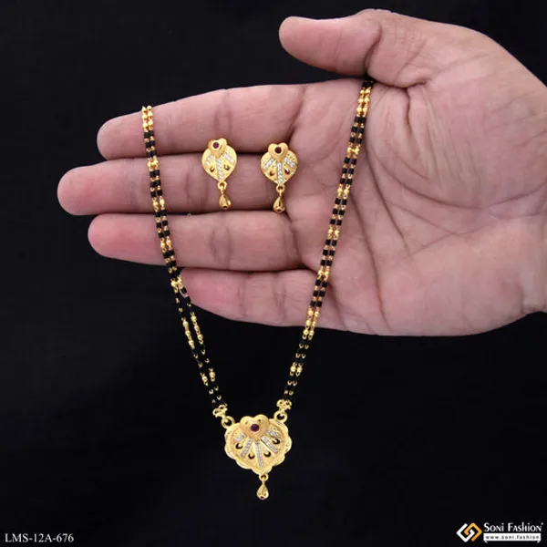 Fashionable_Gold_Plated_Mangalsutra_Set_For_Women_Style_A676
