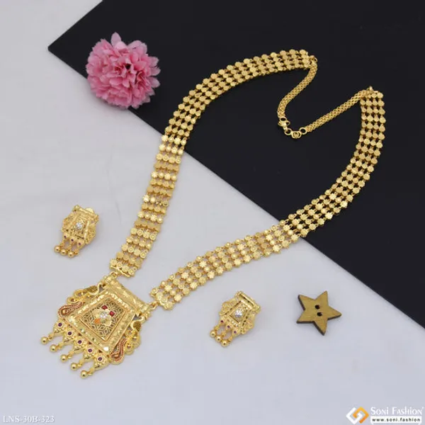 Artisanal_Design_Gold_Plated_Necklace_Set_For_Women_Style_B323