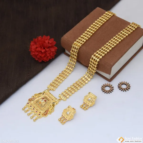 Artisanal_Design_Gold_Plated_Necklace_Set_For_Women_Style_B323