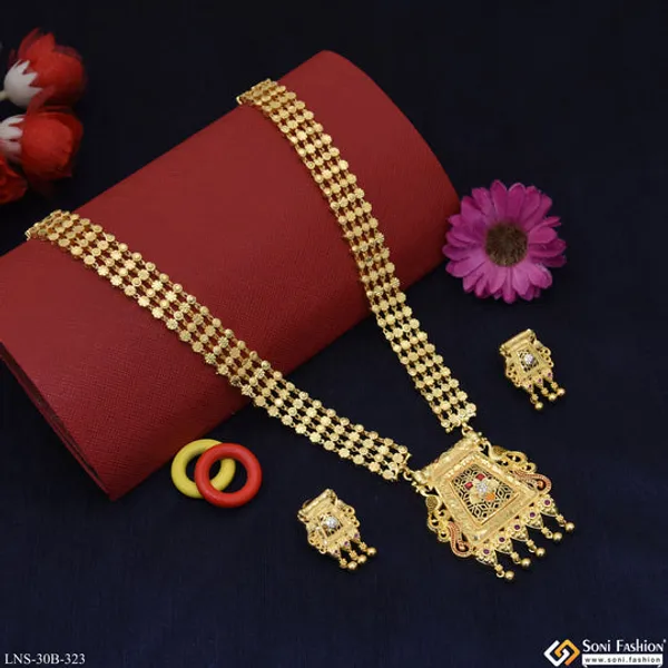 Artisanal_Design_Gold_Plated_Necklace_Set_For_Women_Style_B323