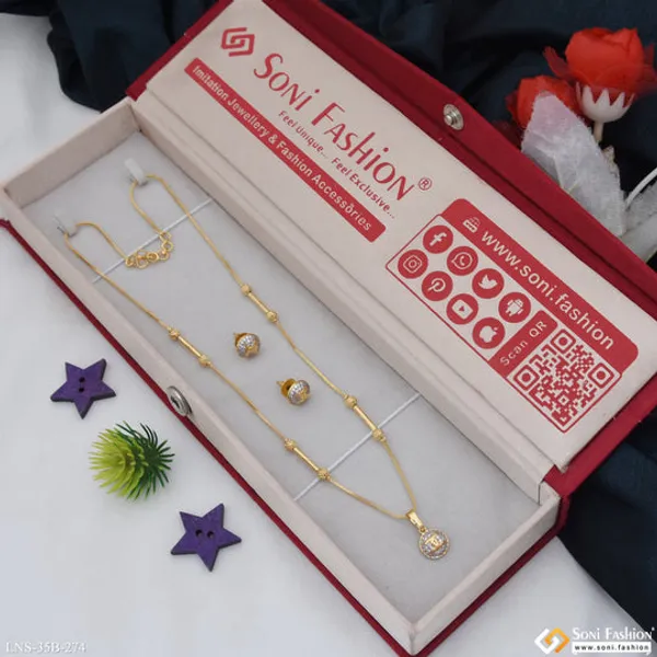 1_Gram_Gold_Plated_Best_Quality_Necklace_Set_For_Ladies_Style_B274