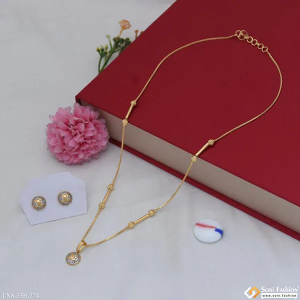 1_Gram_Gold_Plated_Best_Quality_Necklace_Set_For_Ladies_Style_B274
