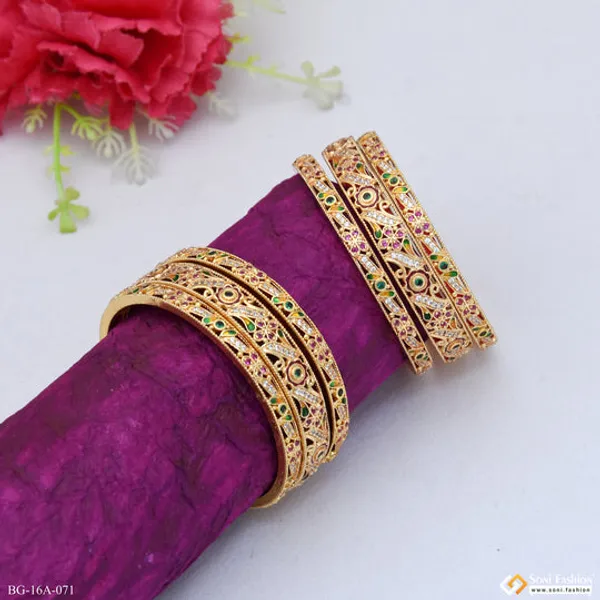 Fancy_Design_Gold_Plated_Antique_Bangles_For_Women_Style_A071