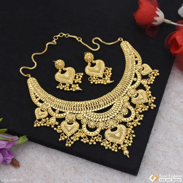1_Gram_Gold_Plated_Unique_Design_Necklace_Set_For_Women_Style_B297