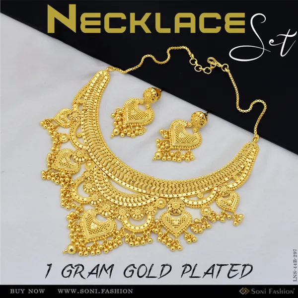 1_Gram_Gold_Plated_Unique_Design_Necklace_Set_For_Women_Style_B297