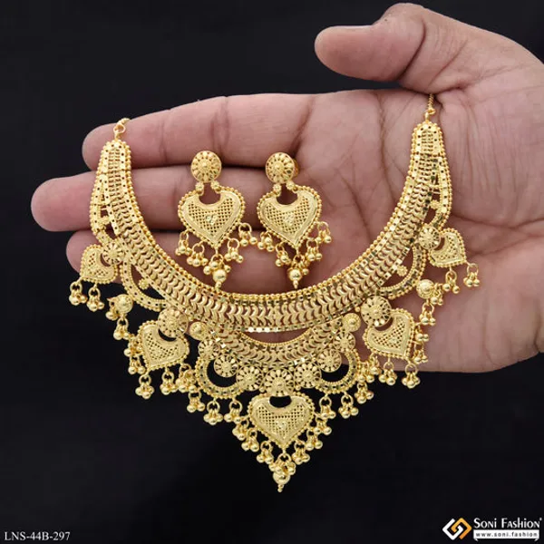 1_Gram_Gold_Plated_Unique_Design_Necklace_Set_For_Women_Style_B297
