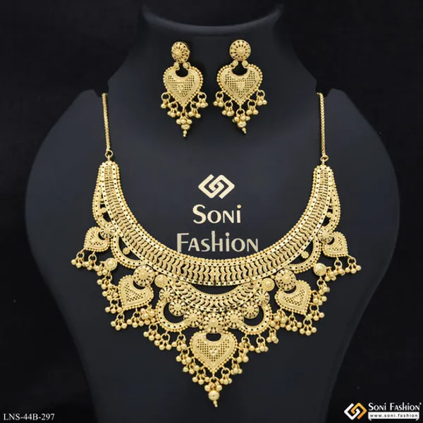 1_Gram_Gold_Plated_Unique_Design_Necklace_Set_For_Women_Style_B297