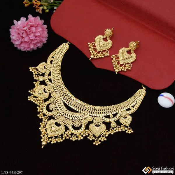 1_Gram_Gold_Plated_Unique_Design_Necklace_Set_For_Women_Style_B297