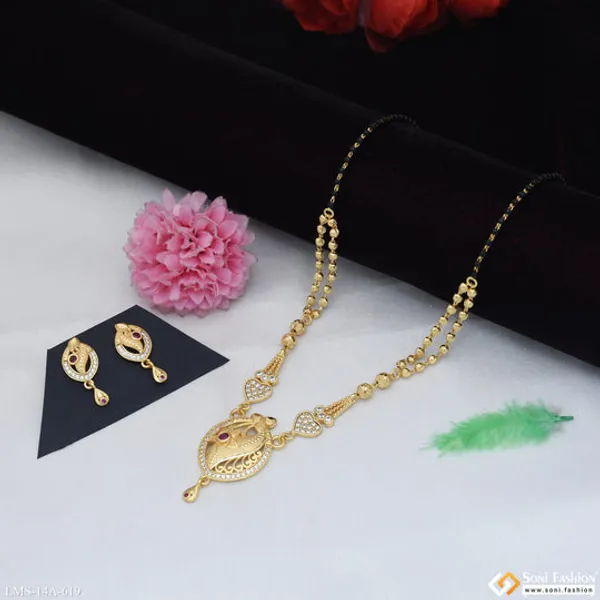 Latest_Design_Gold_Plated_Mangalsutra_Set_For_Women_Style_A619