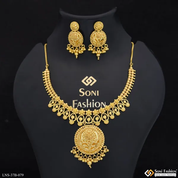 1_Gram_Gold_Plated_Stunning_Design_Necklace_Set_For_Women_Style_B079