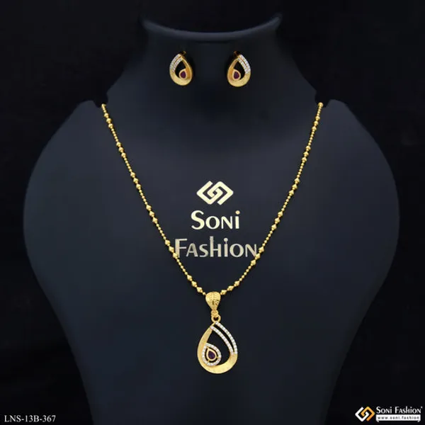 Fashionable_Gold_Plated_Necklace_Set_For_Women_Style_B367