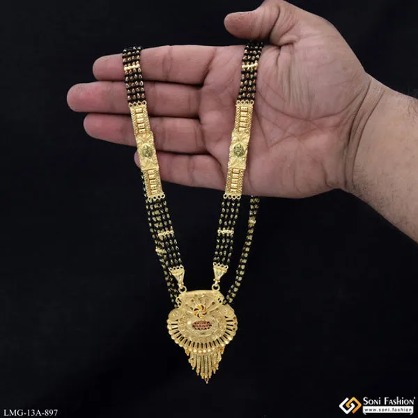 4_Line_Opulent_Design_Gold_Plated_Mangalsutra_For_Women_Style_A897