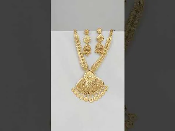 1_Gram_Gold_Plated_Designer_Rani_Haar_Necklace_Set_For_Women_Style_B137