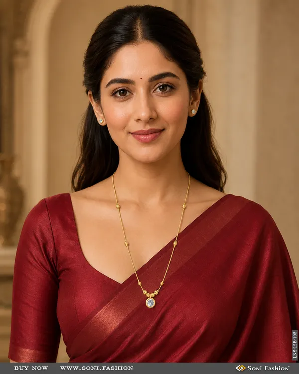 Fashionable_Gold_Plated_Chain_Pendant_With_Earrings_For_Ladies_Style_B192