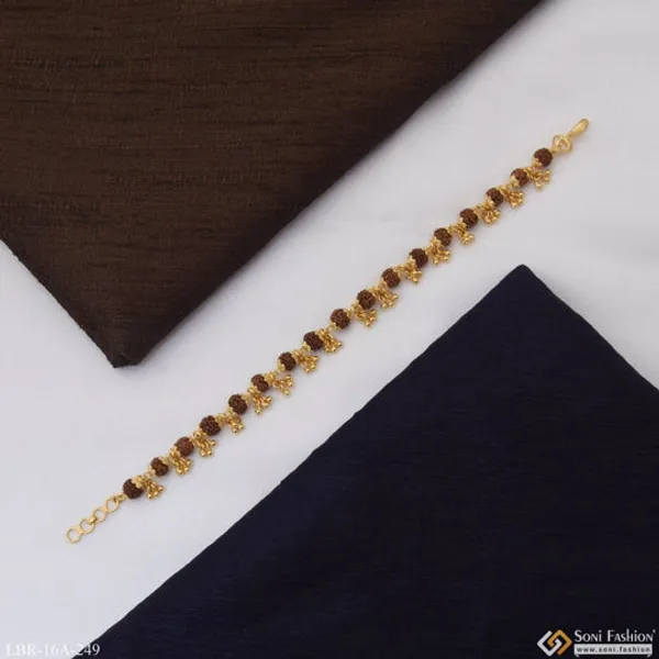1_Gram_Gold_Plated_Sparkling_Design_Rudraksha_Bracelet_For_Ladies_Style_A249