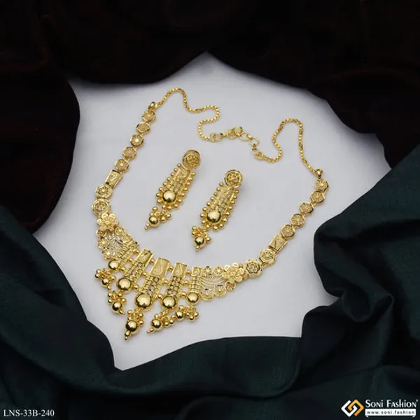 1_Gram_Gold_Plated_New_Style_Necklace_Set_For_Women_Style_B240