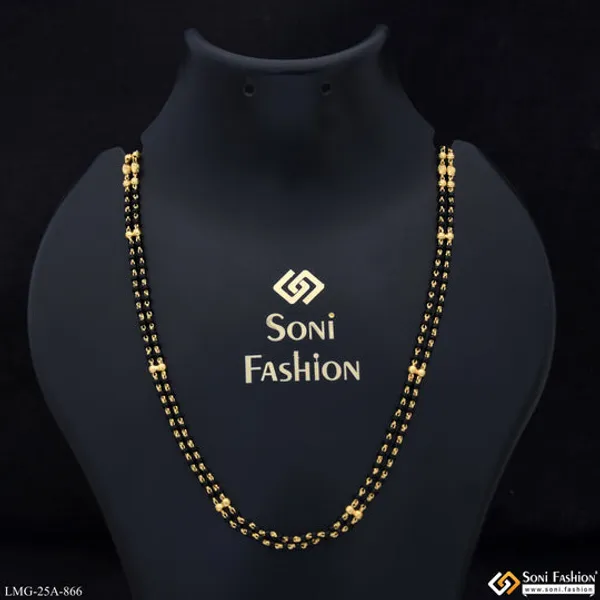 1_Gram_Gold_Plated_2_Line_Sparkling_Design_Mangalsutra_Dori_For_Women_Style_A866