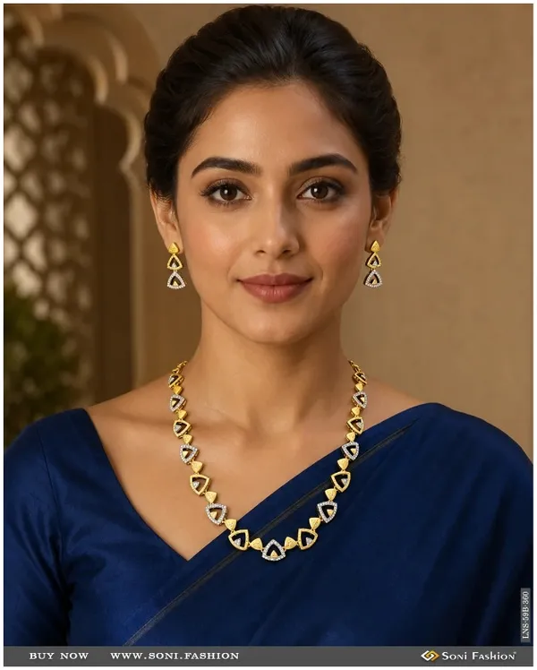 1_Gram_Gold_Plated_Cool_Design_Necklace_Set_For_Women_Style_B360