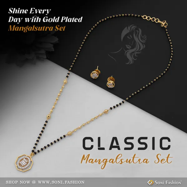 1_Gram_Gold_Plated_Best_Quality_Gold_Plated_Mangalsutra_Set_For_Lady_Style_A463