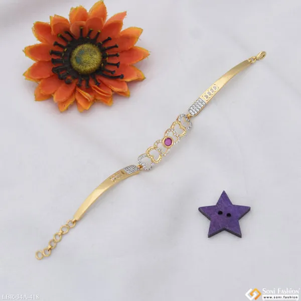 1_Gram_Gold_Plated_Chic_Design_Bracelet_For_Ladies_Style_A418