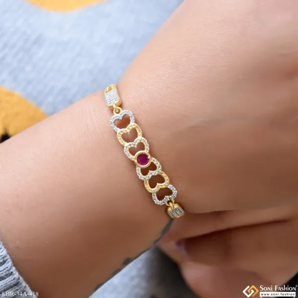 1_Gram_Gold_Plated_Chic_Design_Bracelet_For_Ladies_Style_A418