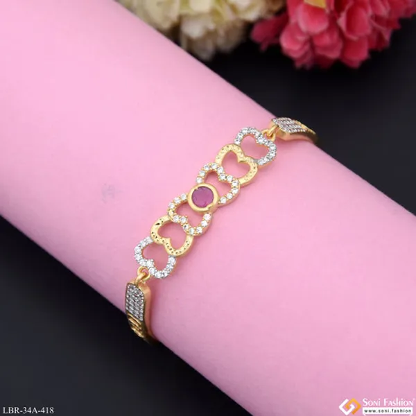 1_Gram_Gold_Plated_Chic_Design_Bracelet_For_Ladies_Style_A418