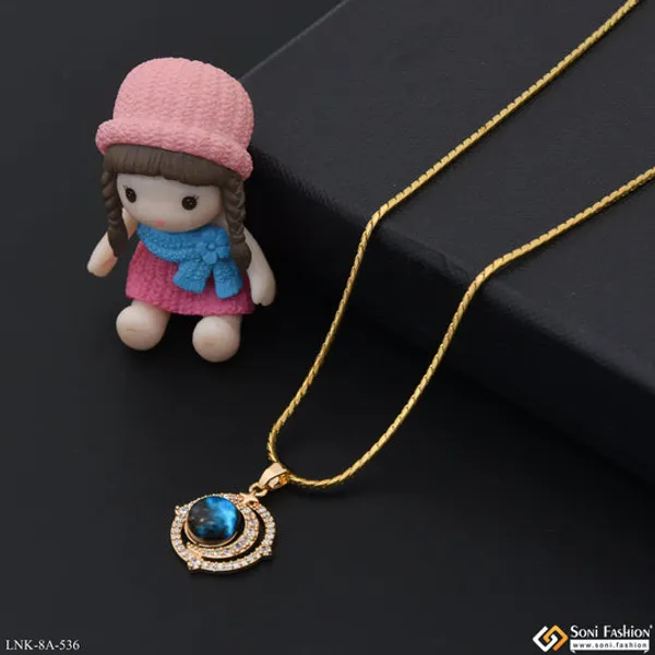 Dazzling_Design_Gold_Plated_Chain_Pendant_For_Ladies_Style_A536