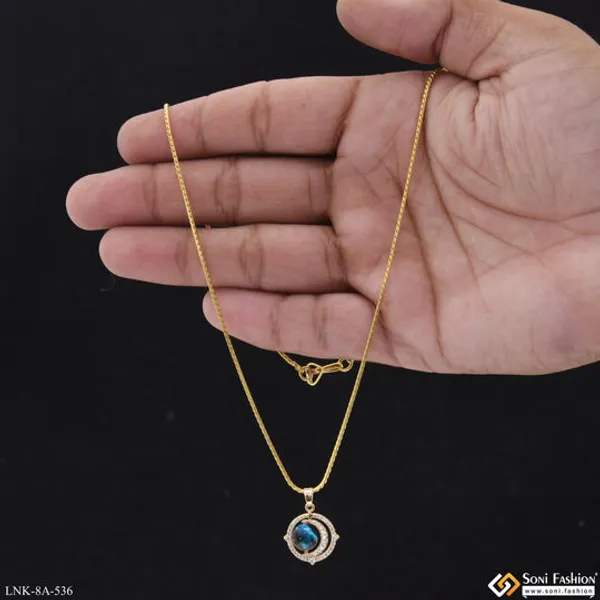 Dazzling_Design_Gold_Plated_Chain_Pendant_For_Ladies_Style_A536