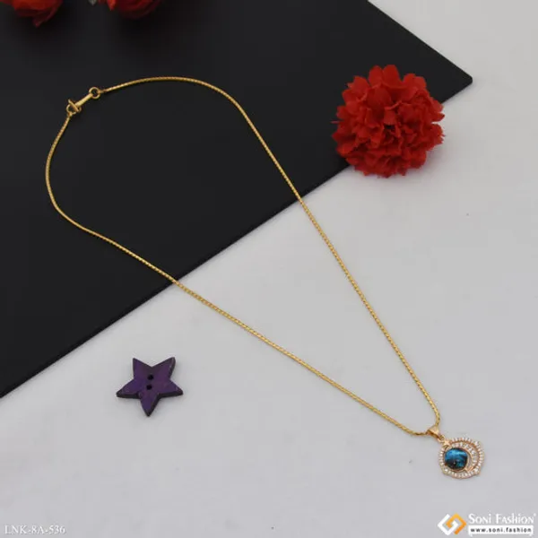 Dazzling_Design_Gold_Plated_Chain_Pendant_For_Ladies_Style_A536