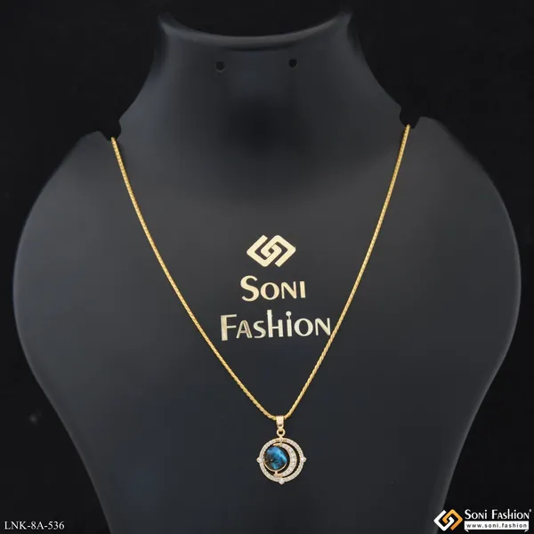 Dazzling_Design_Gold_Plated_Chain_Pendant_For_Ladies_Style_A536