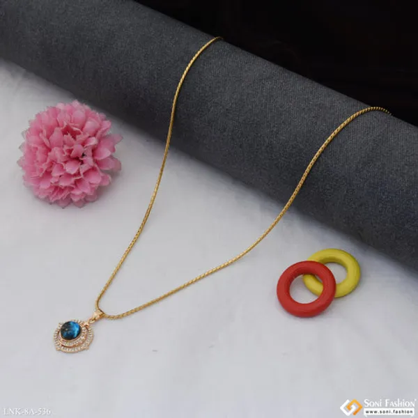 Dazzling_Design_Gold_Plated_Chain_Pendant_For_Ladies_Style_A536