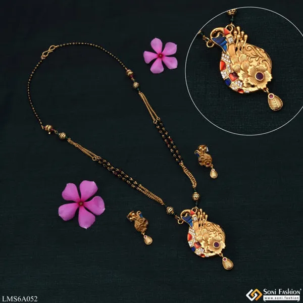 Fashionable_With_Diamond_Gold_Plated_Mangalsutra_Set_For_Women_Style_Lmsa052
