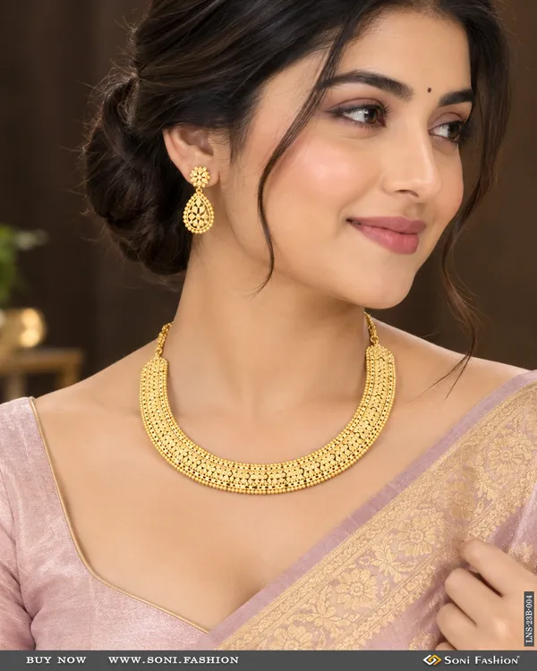 Sparkling_Design_Gold_Plated_Necklace_Set_For_Women_Style_B004