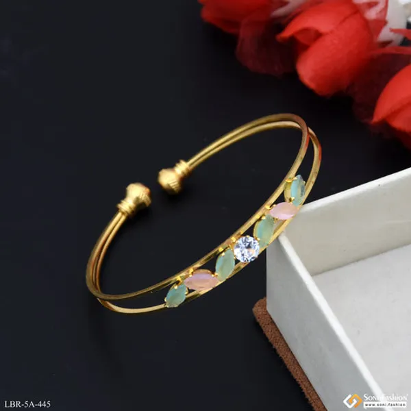 Finely_Detailed_Gold_Plated_Bracelet_For_Ladies_Style_A445