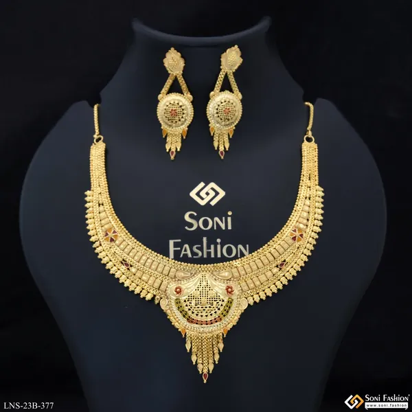 Eye_Catching_Design_Gold_Plated_Necklace_Set_For_Women_Style_B377