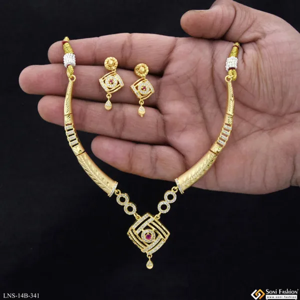 Unique_Design_Gold_Plated_Necklace_Set_For_Women_Style_B341