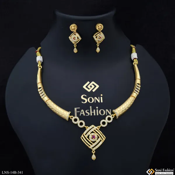 Unique_Design_Gold_Plated_Necklace_Set_For_Women_Style_B341