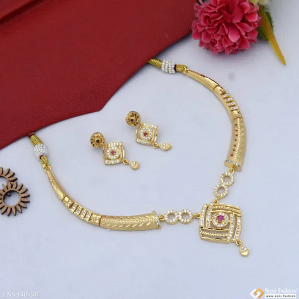 Unique_Design_Gold_Plated_Necklace_Set_For_Women_Style_B341