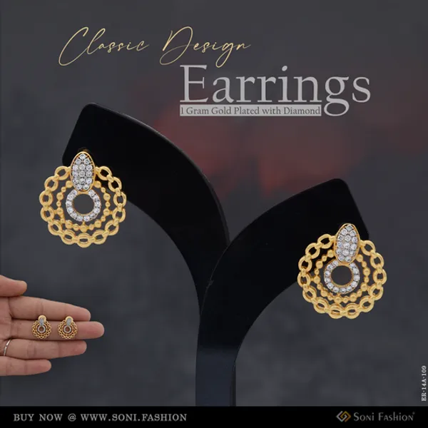 1_Gram_Gold_Plated_With_Diamond_Classic_Design_Earrings_For_Ladies_Style_A109