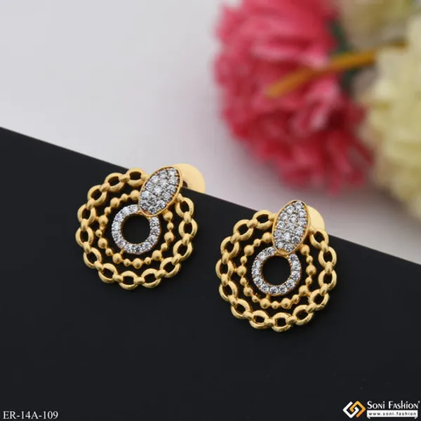 1_Gram_Gold_Plated_With_Diamond_Classic_Design_Earrings_For_Ladies_Style_A109