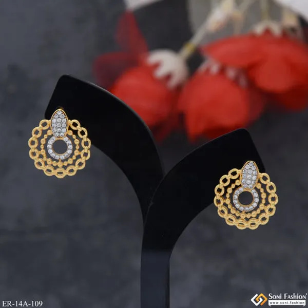 1_Gram_Gold_Plated_With_Diamond_Classic_Design_Earrings_For_Ladies_Style_A109