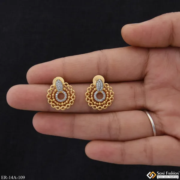 1_Gram_Gold_Plated_With_Diamond_Classic_Design_Earrings_For_Ladies_Style_A109