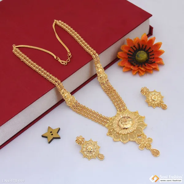 1_Gram_Gold_Plated_Cool_Design_Necklace_Set_For_Women_Style_B059