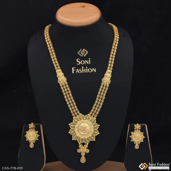 1_Gram_Gold_Plated_Cool_Design_Necklace_Set_For_Women_Style_B059