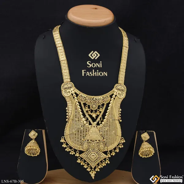 1_Gram_Gold_Plated_Lovely_Design_Necklace_Set_For_Women_Style_B305