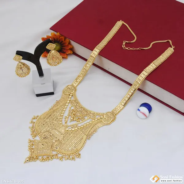 1_Gram_Gold_Plated_Lovely_Design_Necklace_Set_For_Women_Style_B305