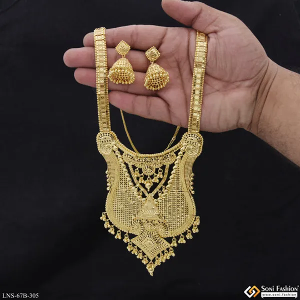 1_Gram_Gold_Plated_Lovely_Design_Necklace_Set_For_Women_Style_B305